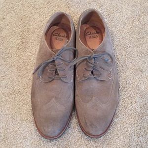 Clarks suede derby shoes